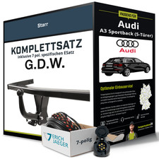 Für AUDI A3 Sportback Typ 8YA Anhängerkupplung starr +eSatz 7pol 19- NEU