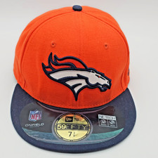 New Era 59FIFTY Denver Broncos NFL On Field Hat 7 3/8 Orange Fitted Cap TAGS