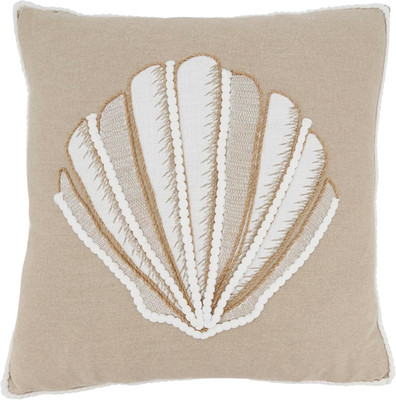 Sandy Shore Seashell Down-Filled Throw Pillow by