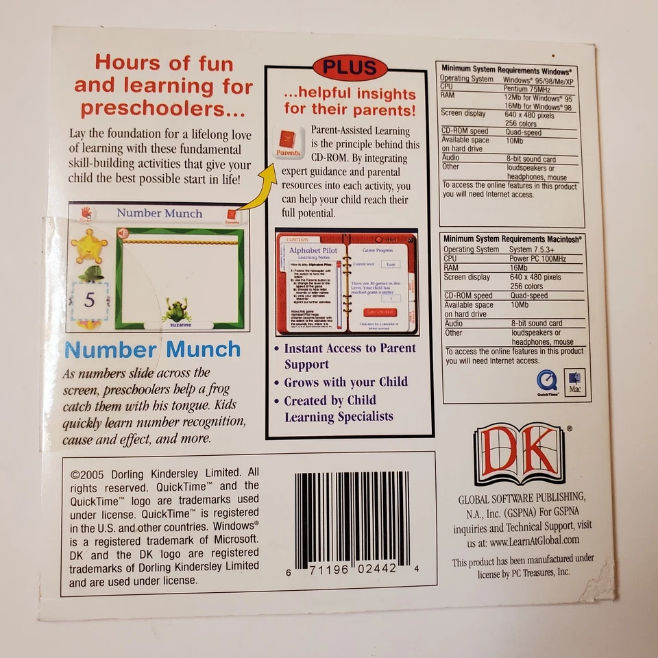 Vtg My First CD-ROM Preschool Mac Letters Numbers Colors Phonics Homeschool New - Image 2 of 2