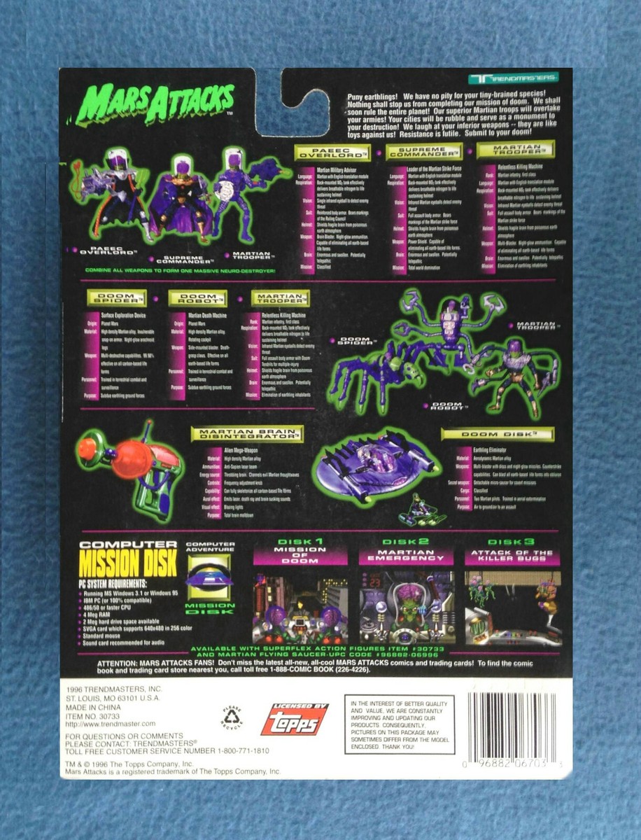 MARS ATTACKS DOOM ROBOT 5 INCH FIGURE TRENDMASTERS 1996 WITH