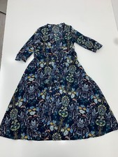 Womens Dark Blue Floral Long Sleeve Cardigan Size Small