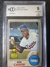 1968 Topps 80 Rod Carew BCCG 9 MT All-Star Rookie Cup Twins HOF