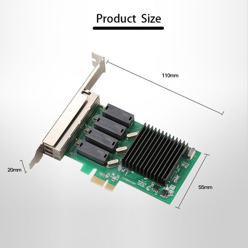 4 Port Gigabit RJ45 1000Mbps PCI-E PCI Express Network Card Adapter Realtek8111H - Picture 9 of 9