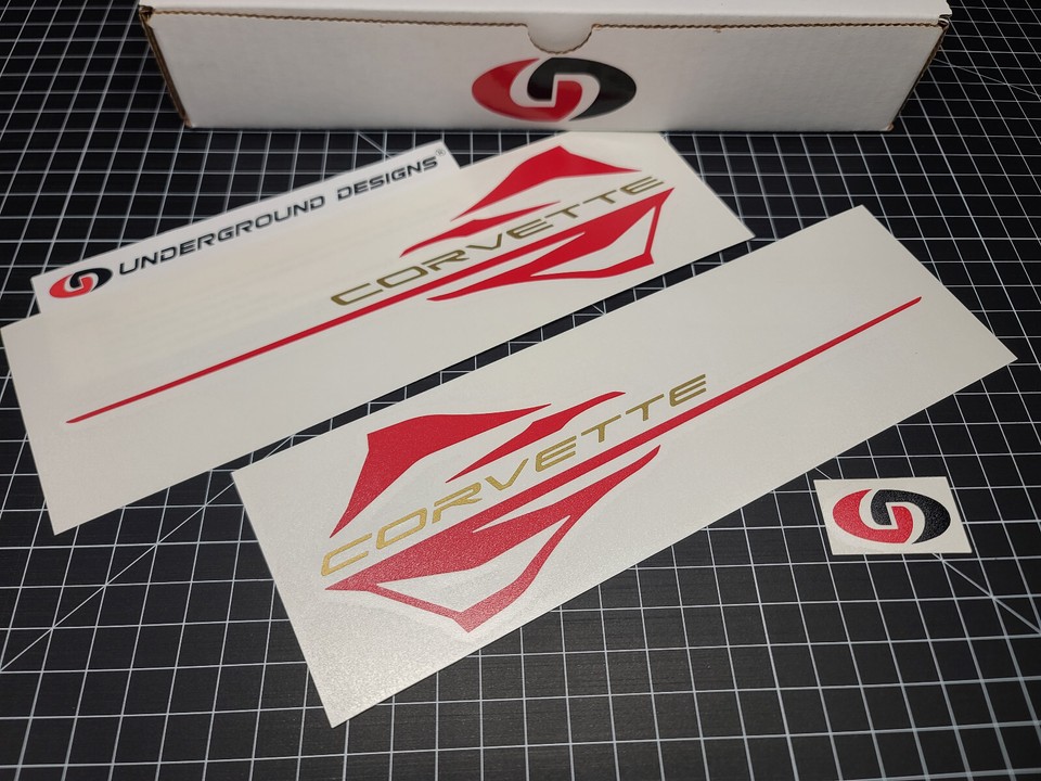 Stingray Corvette Decals (2pk) C8 Style Racing Accent Stickers 2020-26 ...