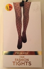 NEU PRIMARK FASHION TIGHTS STERNE STARS L/XL SCHWARZ STRUMPFHOSE DAMEN BLOGGER