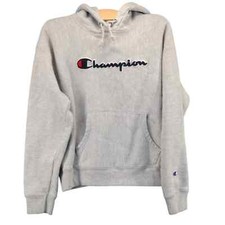 NEW Champion Reverse Weave Womens Pullover Hoodie Gray Small Embroidered Logo