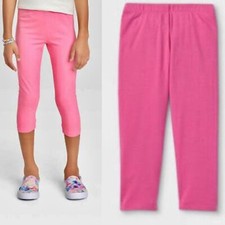 Cat  Jack Pink Capri Girls Youth Leggings Tough Cotton 10/12 Large New