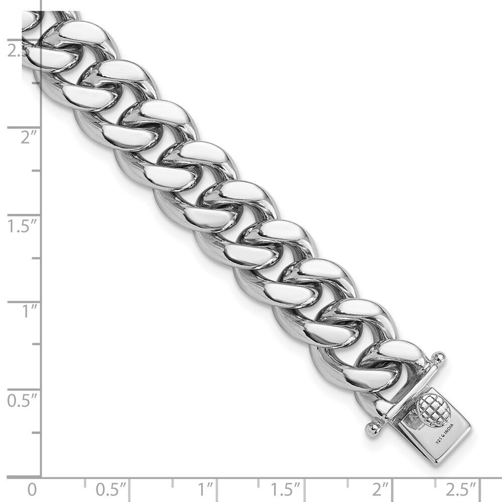 Sterling Silver Rhodium-plated Curb Chain Link Bracelet 8.5 Sterling Silver Rhodium-plated Curb Chain Link Bracelet 8.5