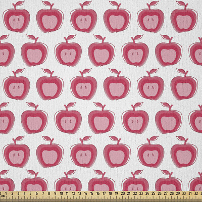 Apfel Microfaser Stoff als Meterware Doodle rosa Mädchen Muster