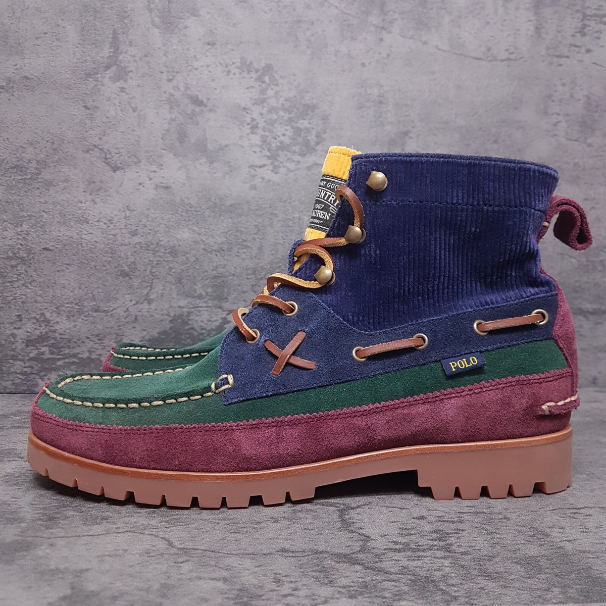 POLO RALPH LAUREN Country Ranger Mid Boots Mens 10.5 Colorblock