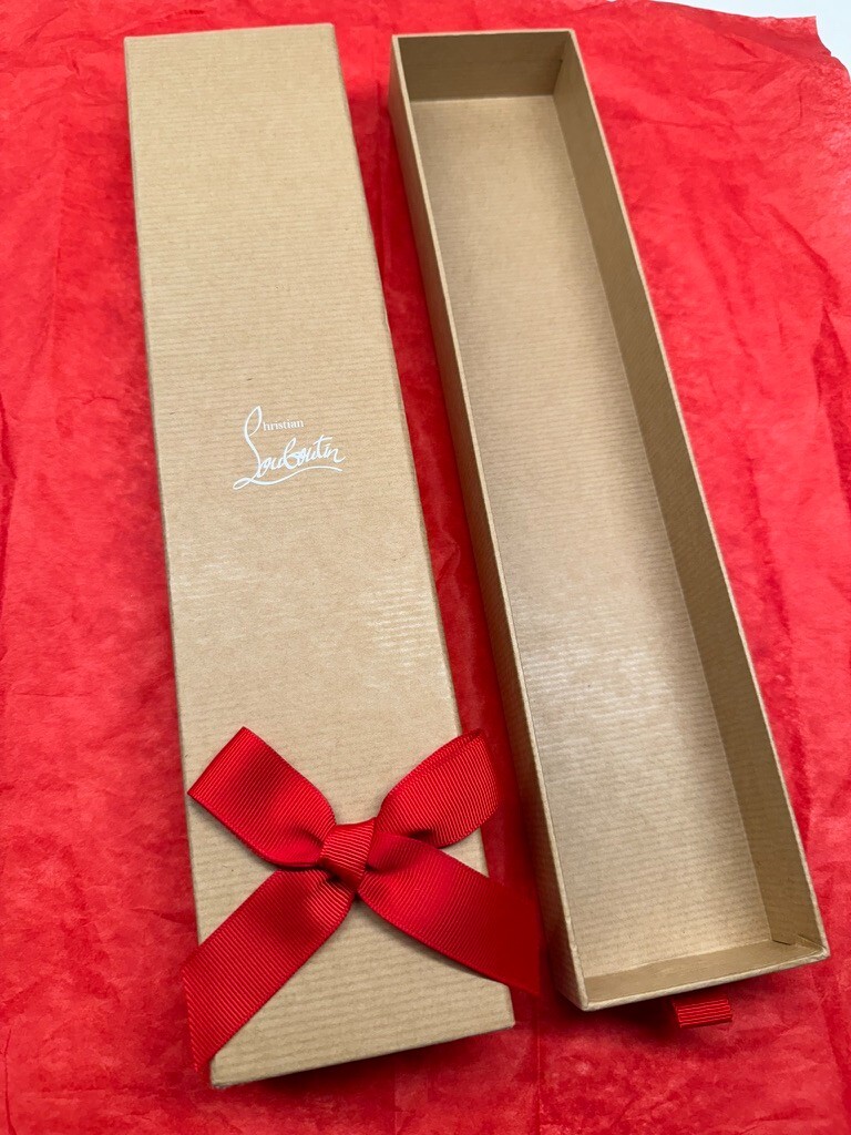 NEW Christian Louboutin 13”X3” Brown Empty Long Brown Gift  display picture 3