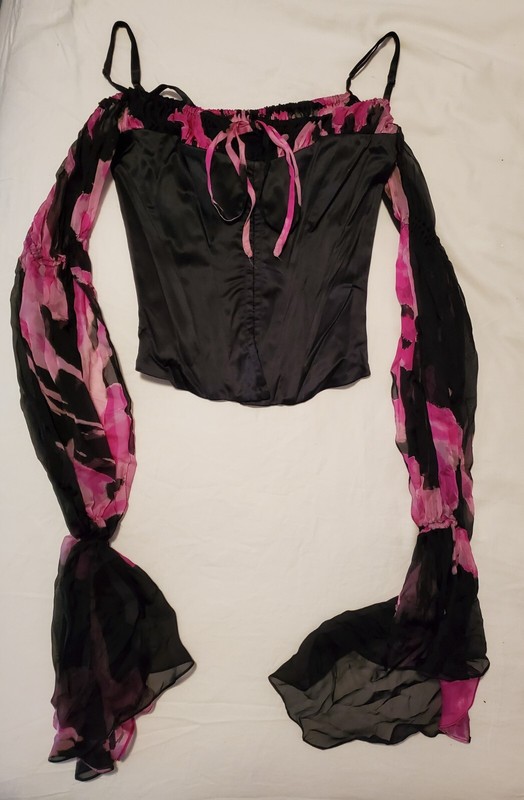 Brand New Black Corset Long Sleeve Top by Zinas