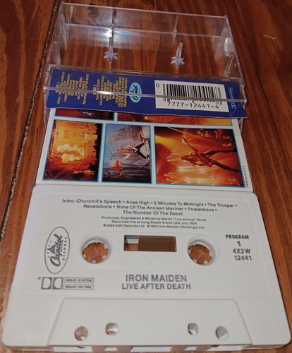 Iron Maiden Live After Death Cassette Dolby HX Pro 4X2W-12441 Heavy Metal 1985 - Picture 3 of 6