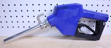 Used Clean Blue GPI 110121-8 Gas Pump Fuel Nozzle W/ Inlet 1" NPT Rubber Coating
