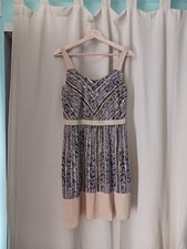 Loft Colorblock Tribal Print Mini Dress Size 2 Nude Yellow Black Summer Festival