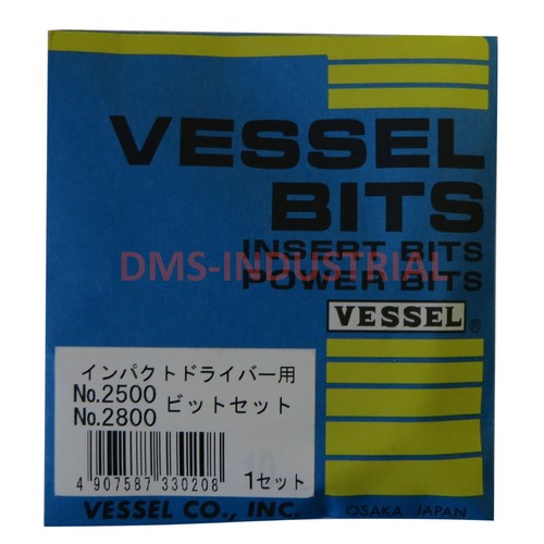 VESSEL Impact Screw driver Bits Heavy Duty 4 Pc JIS Set Japan No.2500 Japan 36mm - Picture 2 of 6