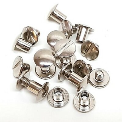 Chicago screws Nickle Plated Brass or Black Gun Metal for Tack/craft projects  