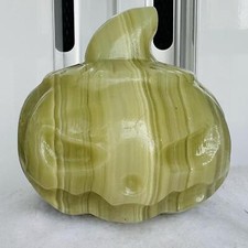 Natural Polished Afghan Jade Pumpkin Head Carving Crystal Mineral Healing 569G