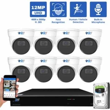 16 Channel 8 X 12MP Face/Human/Car Smart AI PoE Dome Security Camera System