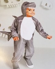 Toddler 18-24 Month OR 4T-5T One-Piece Shark Hooded Jumpsuit Halloween Costume