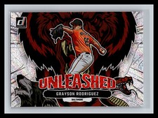 ⚾ GRAYSON RODRIGUEZ 2023 DONRUSS UNLEASHED SILVER RAPTURE INSERT # U15