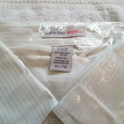 North End Sport mens XL Dress Shirt white 88646 100% cotton long sleeve nwt - Picture 2 of 5