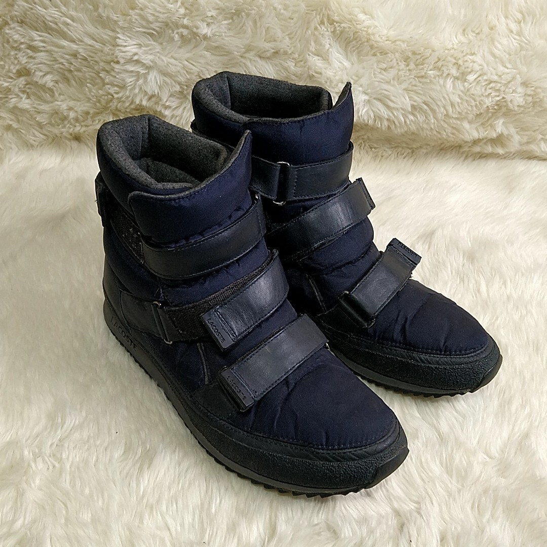 Lacoste Womens sz 9 Rundle Snow Boots Sneaker Blue Hook & Loop