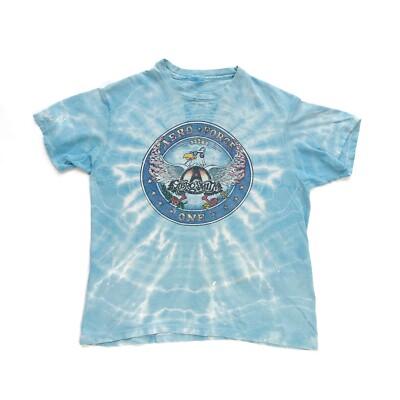 Rare Vintage 90s Aerosmith Aero Force One T-Shirt Herren Small Single Stitch Blau
