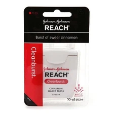 3 Pack Johnson&Johnson Reach Dental Floss Cleanburst Of Sweet Cinnamon 55 Yds Ea