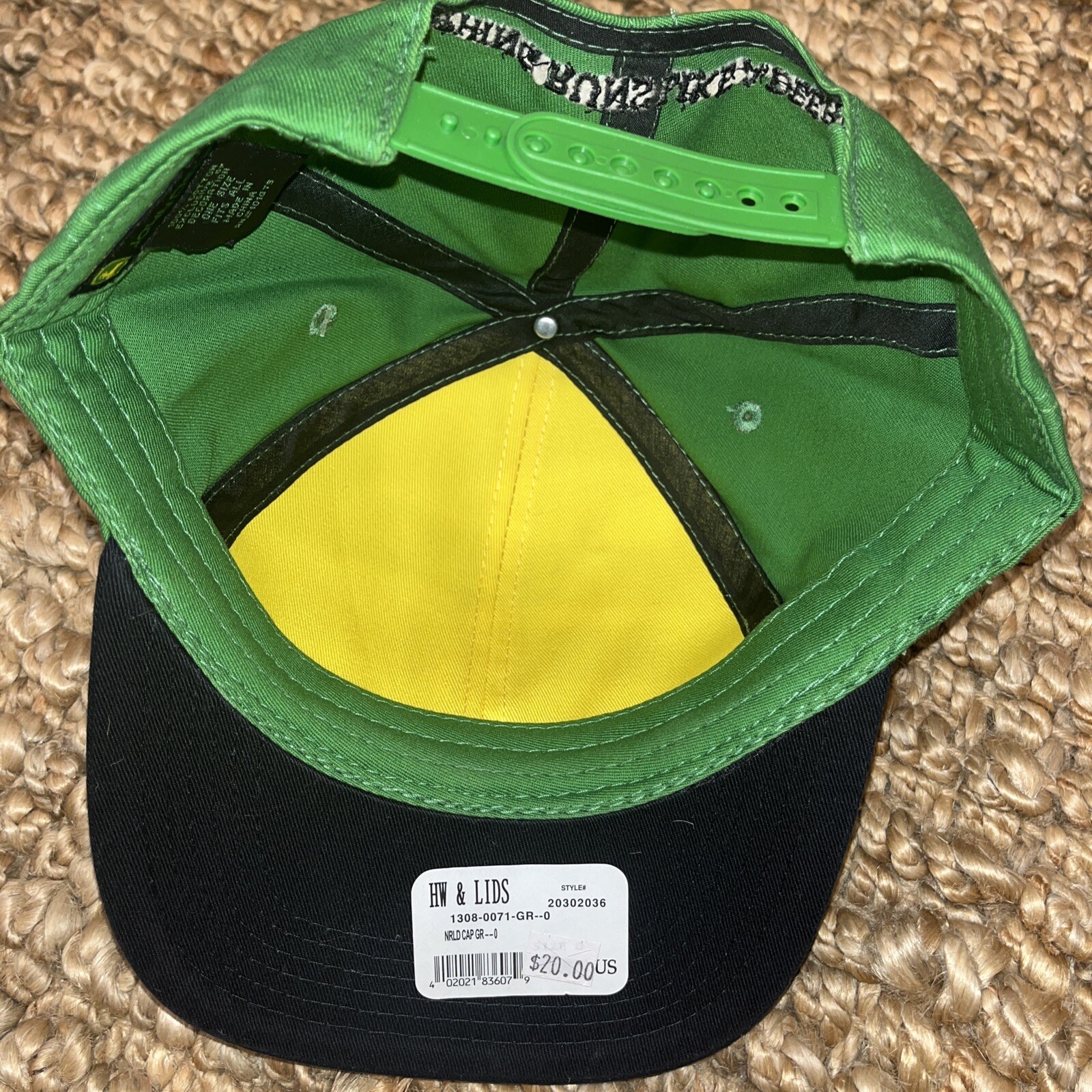John Deere Snapback Black Patch Hat Cap Green Tra… - image 5