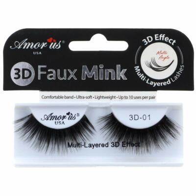 Amorus Faux Mink 3D Eyelashes - Ultra Soft - Durable & Reusable - *9 STYLES*