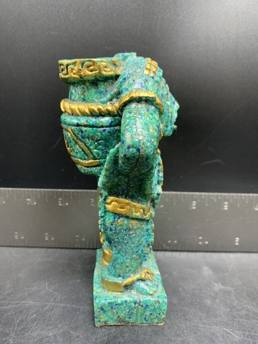 AZTEC Xipe Totec Warrior/Tribal Statue Sculpture Figurine Mayan - Jade Green - Picture 6 of 14