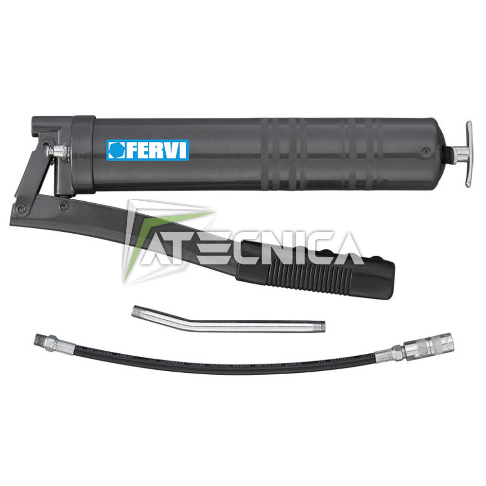 Pompa ingrassatore manuale FERVI 0677 500cc con tubo di attacco morbido e rigido