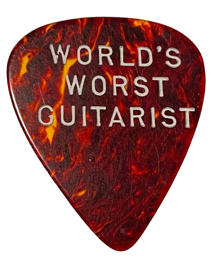 Vintage Guitar Pick-1960’s D’Andrea 351-Ad-Lib-WORLDS WORST GUITARIST-Tort-Cellu