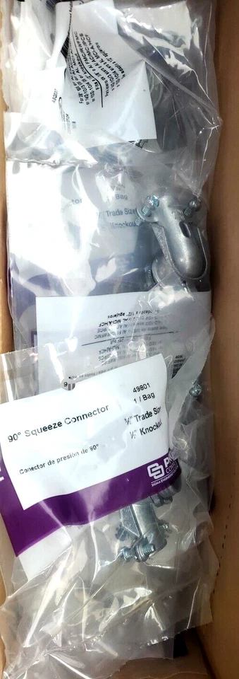 FUNDA DE 50, Sigma Electric 49801 zinc fundido a presión 90 grados Conector de compresión 3/8". Foto 2 de 4