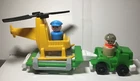 Vintage Fisher Price Little People Helicopter, Truck & Flat Bed w/ 2 People