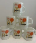 6 VTG Milk Glass McDonald's Coffee Cup Mug Anchor Hocking Fire King Good Morning