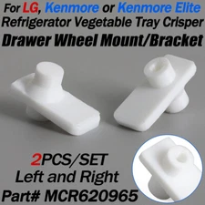 For LG Refrigerator Vegetable Tray Crisper Drawer Wheel Mount MCR620965 Set of 2