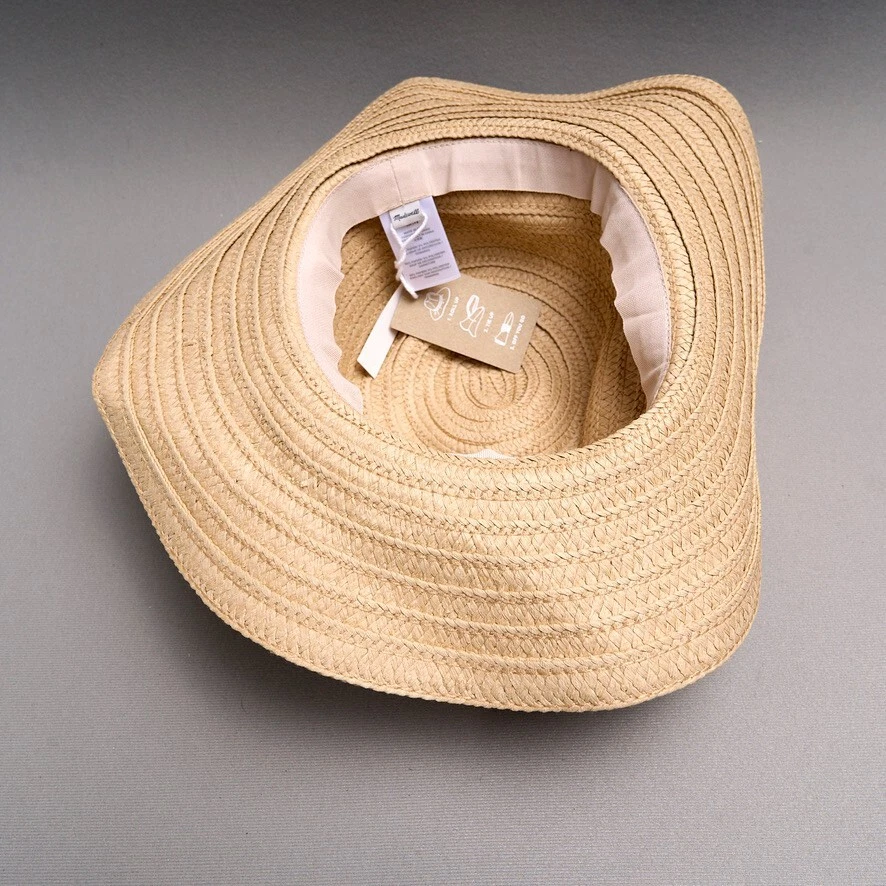 Sombrero de sol de paja empacable Madewell S/M cinta de ala ancha nuevo con etiquetas Foto 4 de 4