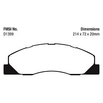 Pastilhas de freio dianteiras EBC DP41847R Yellowstuff para 2011-2018 Ram 3500 - Imagem 3 de 4
