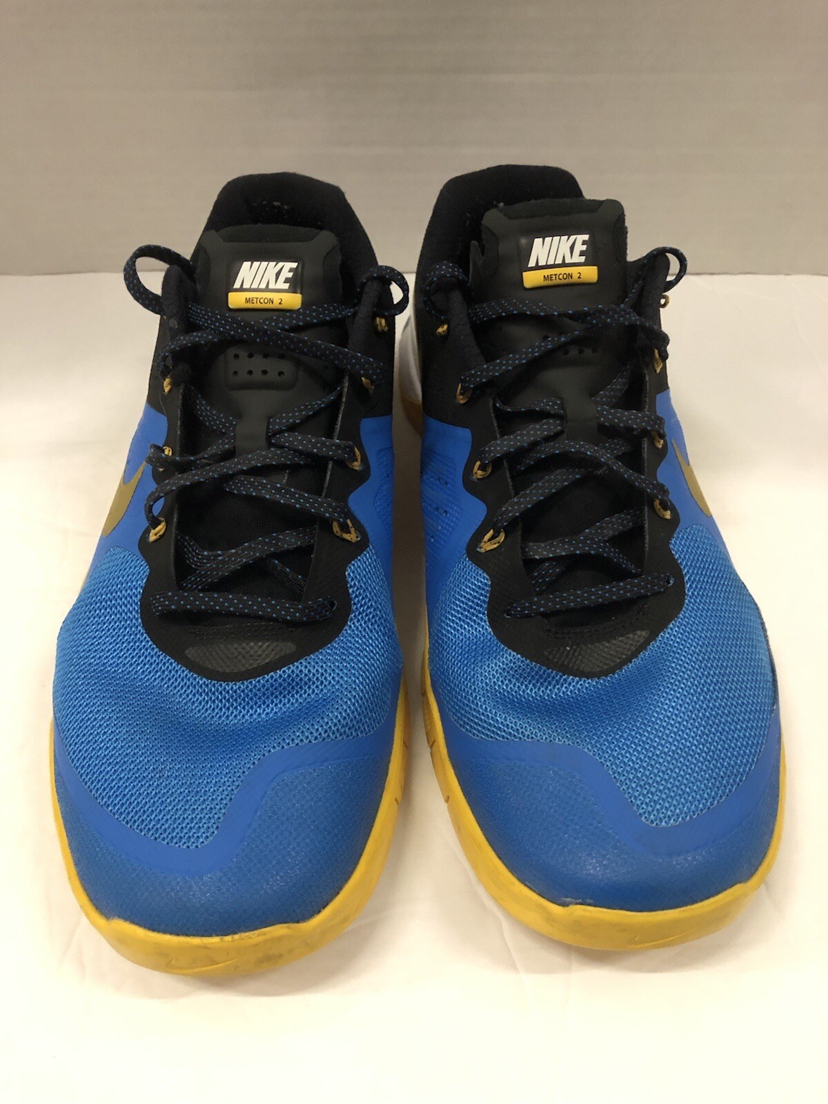 NIKE METCON 2 FLYWIRE Blue Yellow Lifting Trainer 45 men 11.5 | eBay