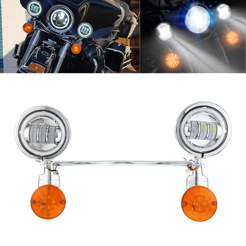 LED Driving Passing Turn Signals Spot Fog Lights Bar Kit w/ Angel Eye ...