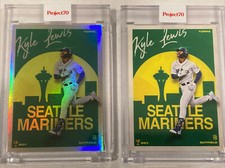 2021 Topps Project 70 KYLE LEWIS Rainbow Foil #d 57/70 and Base Card 2 Card Lot