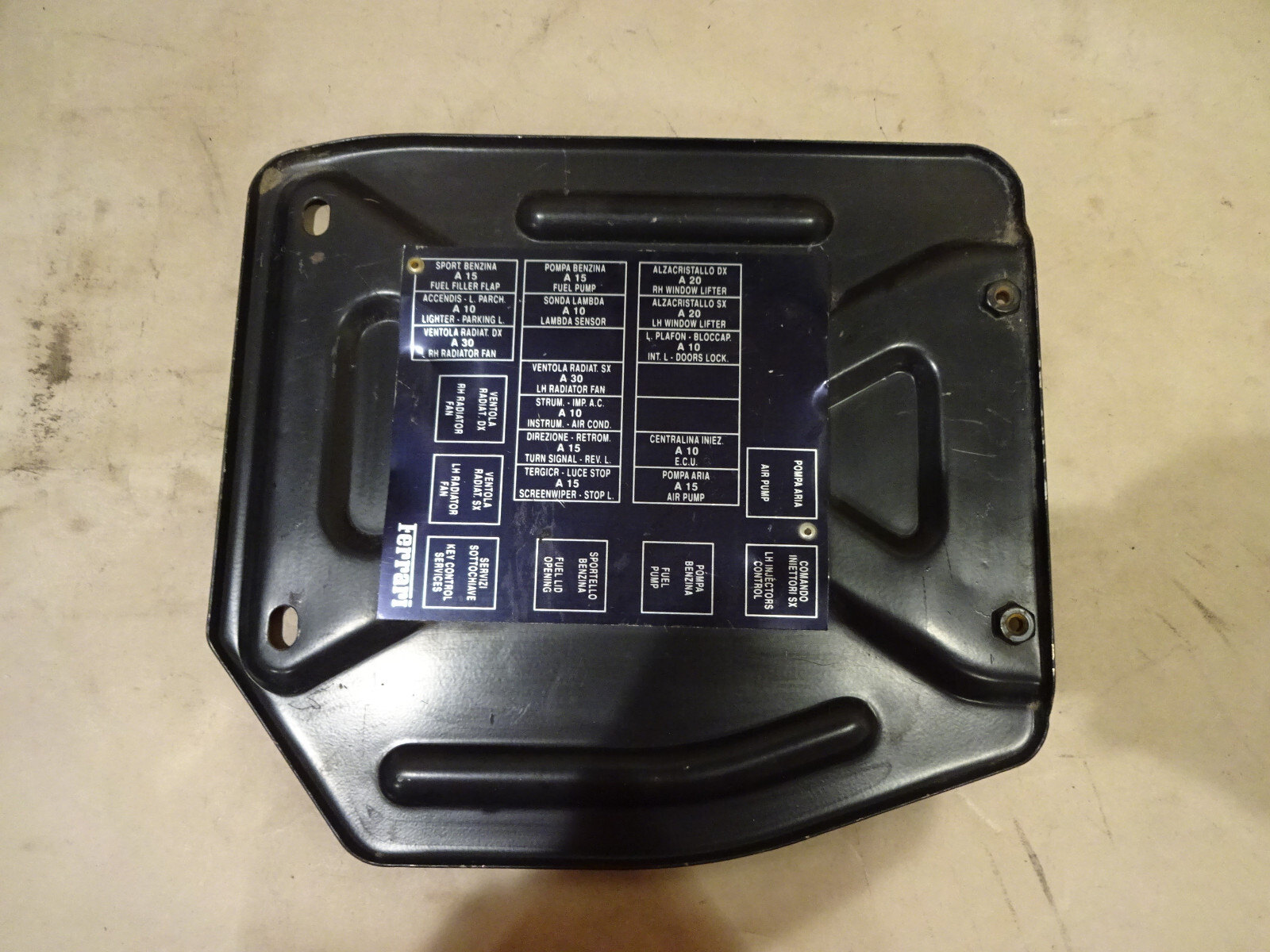 Ferrari 355 - Passenger Side Foot Rest Plate/Fuse Cover- P/N 62840200