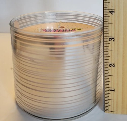 Bath and Body Works 3 Wick Candle Cranberry Pear Pellini 14.5 Oz Blush Pink - 第 6/10 張圖片