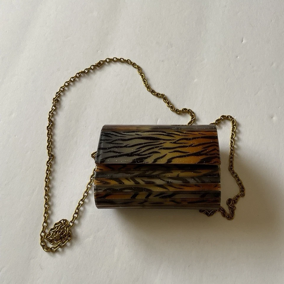 BOLSO CLUTCH KURT GEIGER MINI FIESTA ESTAMPADO TIGRE NUEVO SIN ETIQUETAS Foto 4 de 4