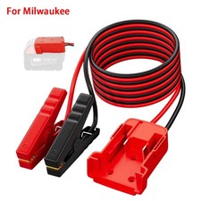 Jumper Cables For Car With Adapter For Milwaukee Battery 8awg 5.9ft Auto Booster