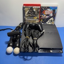 Sony PlayStation 3 PS3 Slim 320GB Console Bundle CECH-2501B w/ Move. Read. 4