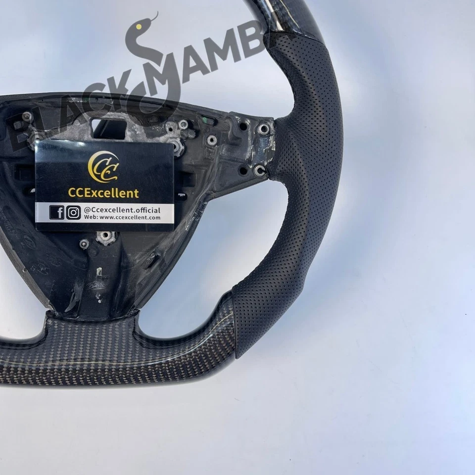 For 2005-2011 Saab 9-3 Sedan Custom Carbon Fiber Steering Wheel Black Stripe Foto 4 de 4